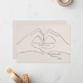 Correspondance Gesture de coeur main Carte Saint Valentin (Devant/Arrière en situation)