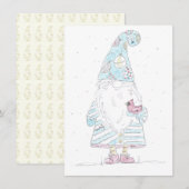 Correspondance gnome bleu - Carte de Noël à panneau unique (Devant / Derrière)