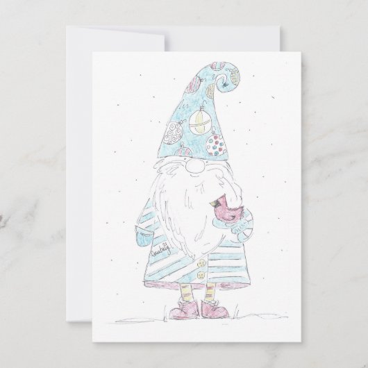 Correspondance gnome bleu - Carte de Noël à panneau unique (Devant)