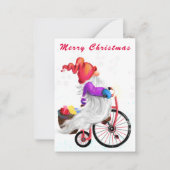 Correspondance Gnome mignonne avec carte de Noël vélo (Devant)