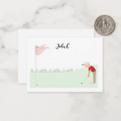 Correspondance Golf avec nom Panier golfeur Carte de note (Devant/Arrière en situation)