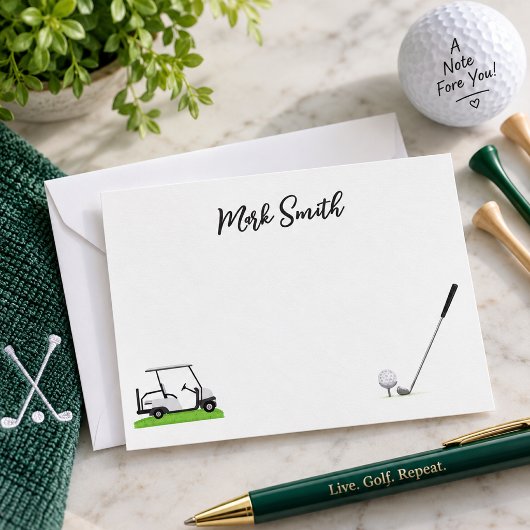 Correspondance Golf avec nom pour golfeur Carte de note