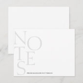Correspondance Gris noir simple | Notes de la carte Note (Devant / Derrière)