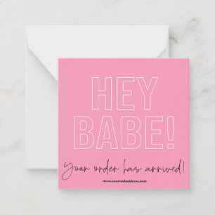 CORRESPONDANCE HEY BABE MERCI PETITE CARTE DE REMARQUE D'AFFAIRES