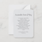 Correspondance Immaculé Coeur de Marie Carte Sainte - Ensemble de (Dos)