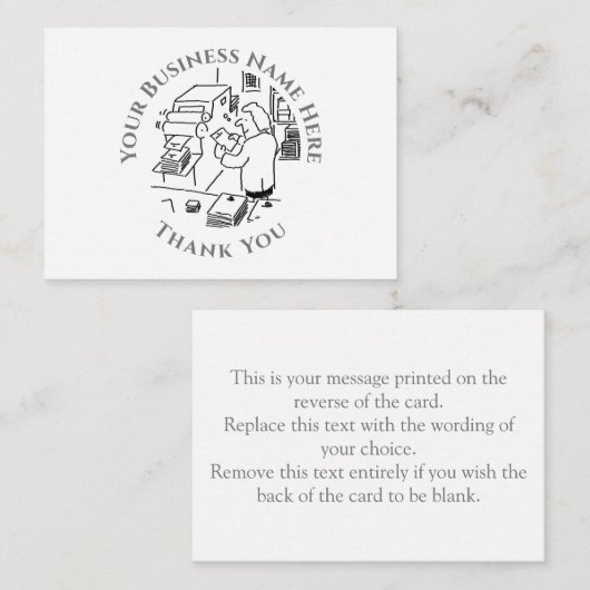 Correspondance Imprimantes Carte de notes Merci (Devant / Derrière)