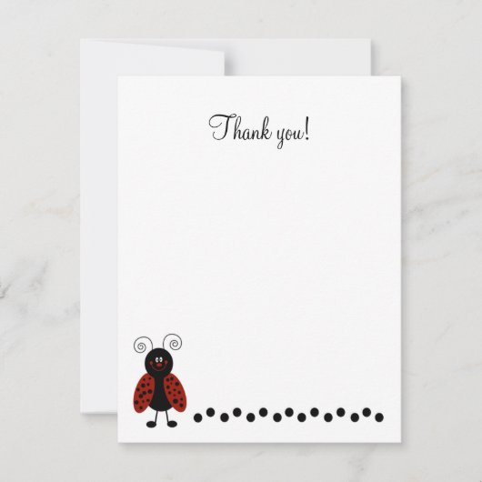 Correspondance Joli Carte de remerciements plat Black & Red Ladyb (Devant)