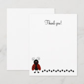 Correspondance Joli Carte de remerciements plat Black & Red Ladyb (Devant / Derrière)