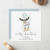 Correspondance Joli script de rennes Joyeuse carte de Noël (Devant/Arrière en situation)