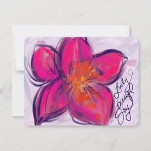 Correspondance Jolie, Belle, Joie Carte de Voeux Fleur Brillante