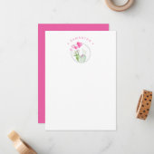 Correspondance Jolie carte de note de la Saint-Valentin à l'aquar (Devant/Arrière en situation)