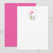 Correspondance Jolie carte de note de la Saint-Valentin à l'aquar (Devant / Derrière)