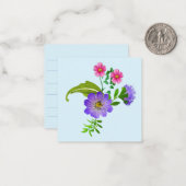 Correspondance Jolie carte de note florale (Devant/Arrière en situation)