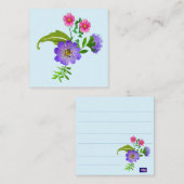Correspondance Jolie carte de note florale (Devant / Derrière)