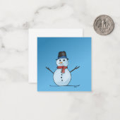 Correspondance Jolie carte plate avec bonhomme de neige (Devant/Arrière en situation)