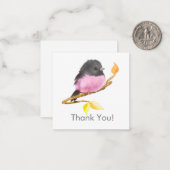 Correspondance Jote Rose Robin Bird Merci Carte de note (Devant/Arrière en situation)