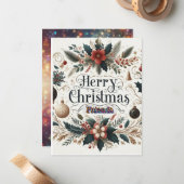 Correspondance Joyeuse carte de Noël/carte de voeux (Devant/Arrière en situation)