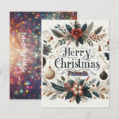 Correspondance Joyeuse carte de Noël/carte de voeux (Devant / Derrière)