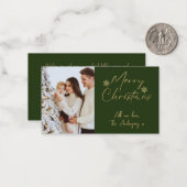 Correspondance Joyeux Noël Or 1 Photo Carte de Noël (Devant/Arrière en situation)