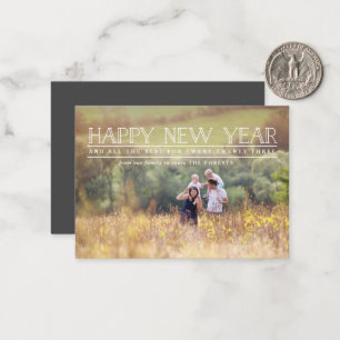 Correspondance Joyeux Nouvel an photo typographie carte de vacanc
