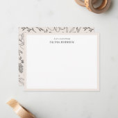 Correspondance Juste une note de carte de Border Boho Flowers (Devant/Arrière en situation)