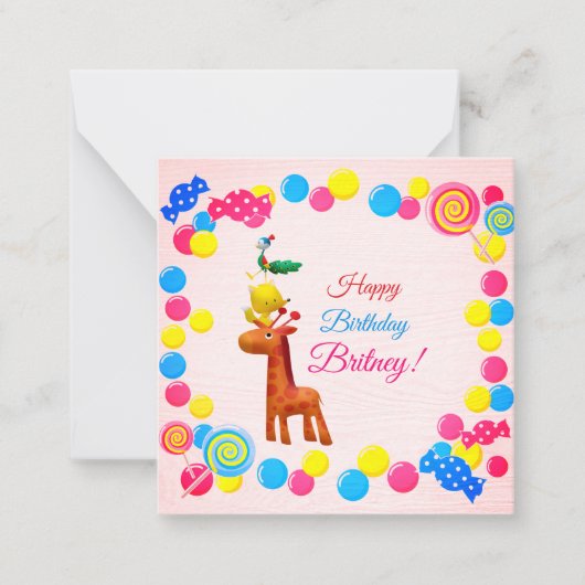 Correspondance Kawaii Animal Tower Anniversaire Carte de billet p (Devant)
