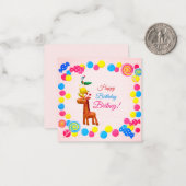 Correspondance Kawaii Animal Tower Anniversaire Carte de billet p (Devant/Arrière en situation)