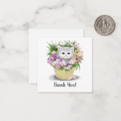 Correspondance Kitten dans le panier Merci carte de note (Devant/Arrière en situation)