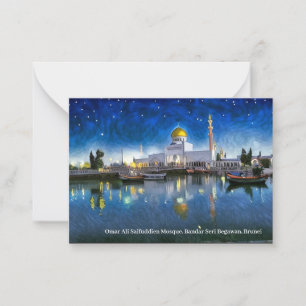 Correspondance La mosquée de Brunei sur une carte de l'Aïd Moubar