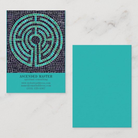 Correspondance LABYRINTH III 3.5x2.5 Carte de visite - Turquoise (Devant / Derrière)