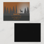 Correspondance Le cerf dans le Carte de remerciements forestier d (Devant / Derrière)