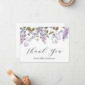 Correspondance Lilac et Papillons Douche Merci Carte de note (Devant/Arrière en situation)