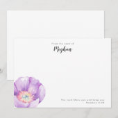 Correspondance Lilac Flower Carte de notes personnalisées d'écrit (Devant / Derrière)