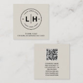 Correspondance Logo professionnel personnalisé Carte de remerciem (Devant / Derrière)