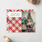 Correspondance Madras Check Carte de Noël Plaid (Devant/Arrière en situation)