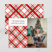 Correspondance Madras Check Carte de Noël Plaid (Devant / Derrière)