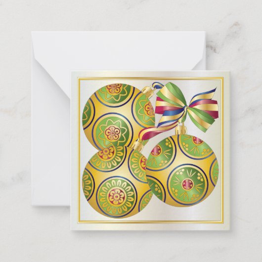 Correspondance Mah Jongg Ornements de Noël Petite carte (Devant)