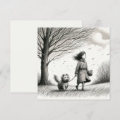 Correspondance Marcher sur la carte de note de chien (Devant / Derrière)