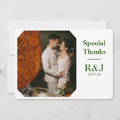 Correspondance Mariage Couple Monogramme Ajouter Carte de remerci (Devant)