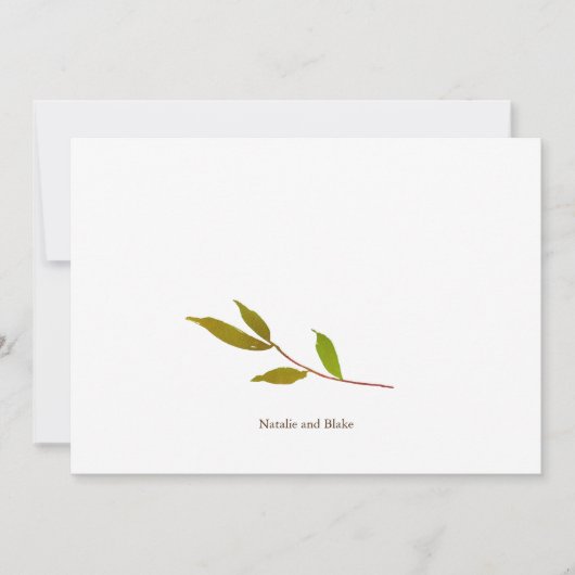 Correspondance Mariage élégant Merci simple et carte de note (Devant)