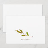 Correspondance Mariage élégant Merci simple et carte de note (Devant / Derrière)