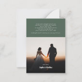 Correspondance Mariage photo de script élégant du budget Carte de (Dos)