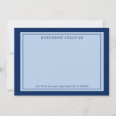 Correspondance Marine Blue Pois Nom Adresse Carte de note plate (Devant)