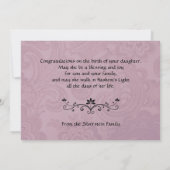 Correspondance Mazal Tov Félicitations Carte de naissance de fill (Dos)