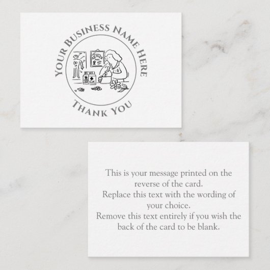 Correspondance Médecine de remplacement - Carte de note Merci (Devant / Derrière)