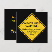 Correspondance Menopause Avertissement Carte de voeux (Devant / Derrière)