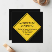 Correspondance Menopause Avertissement Carte de voeux (Devant/Arrière en situation)