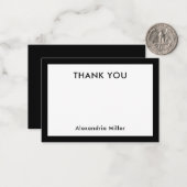 Correspondance Merci Carte de note avec le nom Noir (Devant/Arrière en situation)