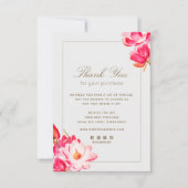 Correspondance Merci floral pour votre carte de billet d'achat (Devant)