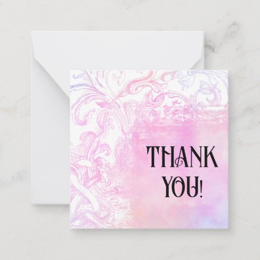 Correspondance *~* MERCI Pink Gratitude AP62 Carte de note plate (Devant)